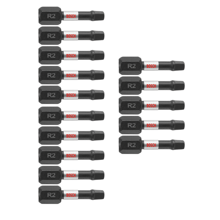 Bosch ITSQ2115 15 pc. Impact Tough 1 In. Square #2 Insert Bits