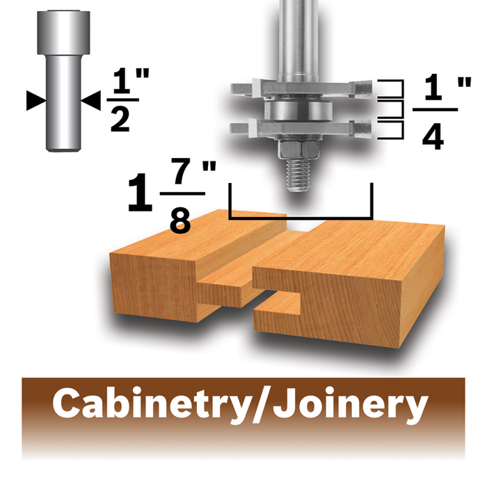 Bosch 84624MC 1-7/8 In. x 1/4 In. Carbide-Tipped Tongue and Groove Router Bit