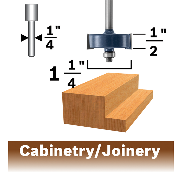 Bosch 85218MC 3/8 In. x 1/2 In. Carbide-Tipped Rabbeting Router Bit