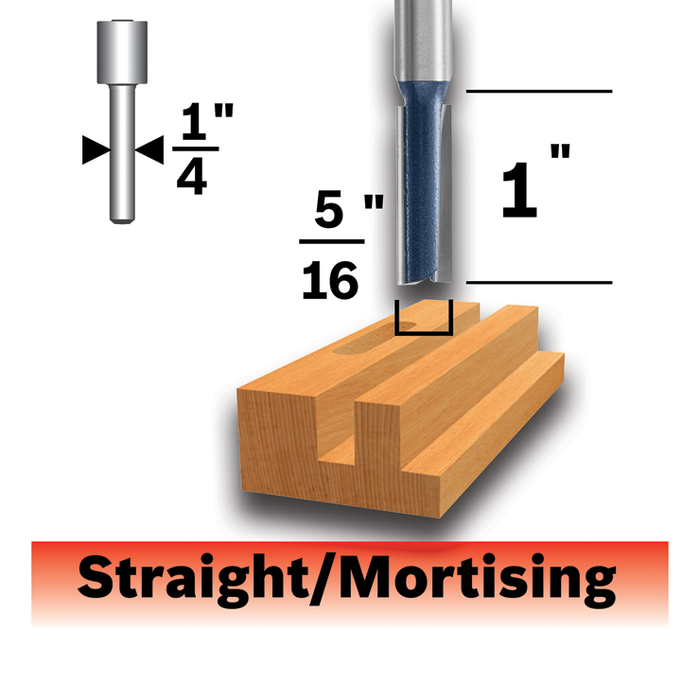 Bosch 85224MC 5/16 In. x 1 In. Carbide-Tipped Double-Flute Straight Router Bit