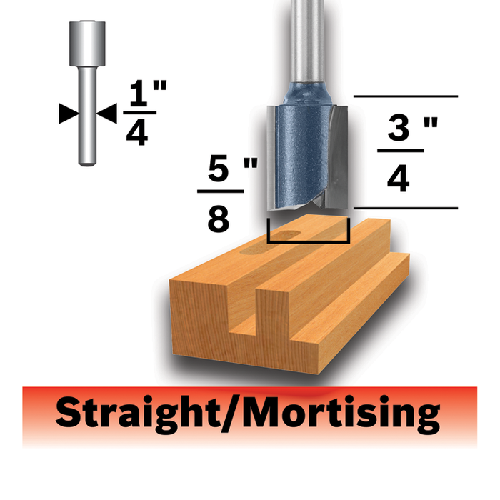 Bosch 85230MC 5/8 In. x 3/4 In. Carbide-Tipped Double-Flute Straight Bit