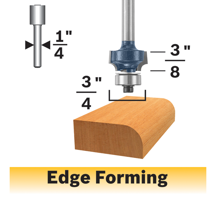 Bosch 85290MC 1/8 In. x 3/8 In. Carbide-Tipped Roundover Router Bit