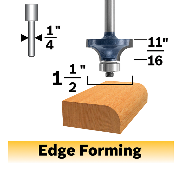 Bosch 85297MC 1/2 In. x 11/16 In. Carbide-Tipped Roundover Router Bit