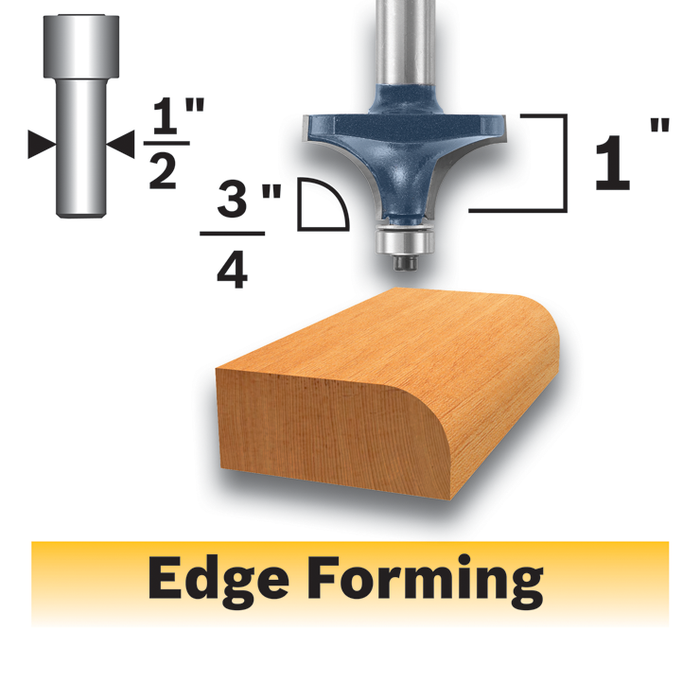 Bosch 85434MC 3/4 In. x 1 In. Carbide-Tipped Roundover Router Bit