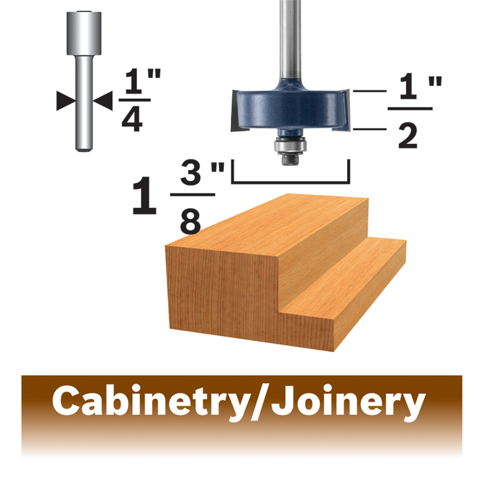 Bosch 85614MC 1/2 In. x 1/2 In. Carbide-Tipped Rabbeting Router Bit