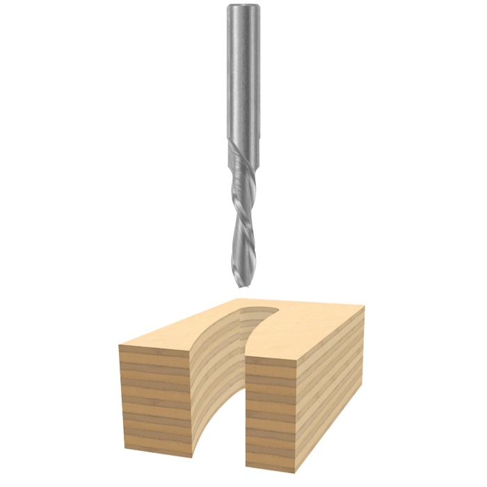 Bosch 85900M 1/8 In. x 1/2 In. Solid Carbide 2-Flute Downcut Spiral Bit