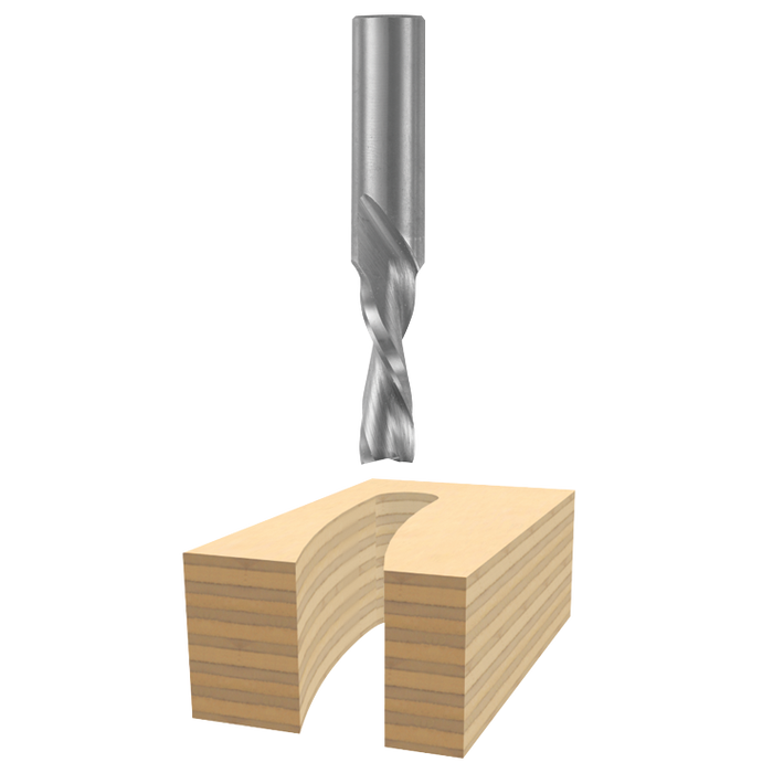 Bosch 85905M 3/8 In. x 1-1/4 In. Solid Carbide 2-Flute Downcut Spiral Bit