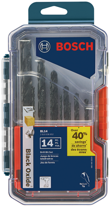 Bosch BL14 14 pc. Black Oxide Metal Drill Bit Set