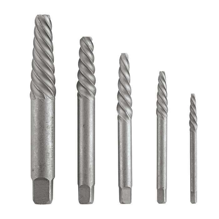 Bosch BSPE5S 5 pc. High-Carbon Steel Spiral Flute Screw Extractor Set