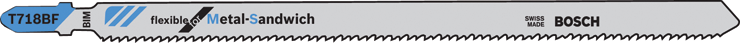 Bosch 3 pc. 7 In. 14 TPI Flexible for Sandwich T-Shank Jig Saw Blades - T718BF3