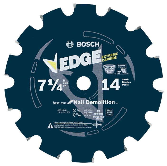 Bosch CB714NC 7-1/4 In. 14 Tooth Edge Circular Saw Blade for Nail Demolition