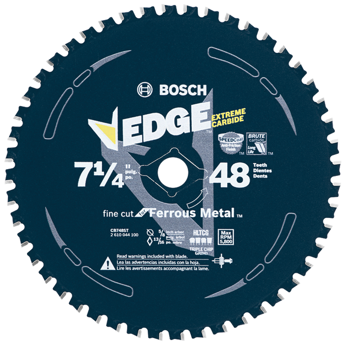 Bosch CB748ST 7-1/4 In. 48 Tooth Edge Circular Saw Blade for Ferrous Metal Cutting