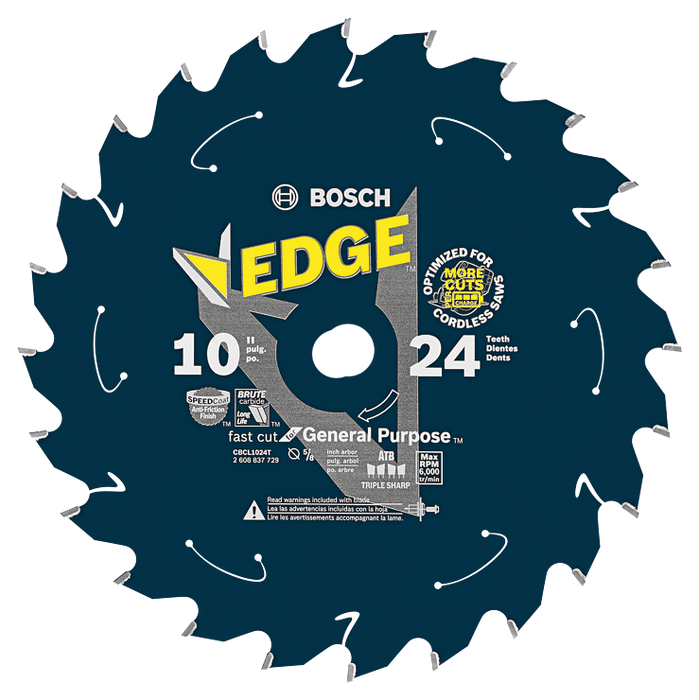 Bosch CBCL1024T 10 In. 24 Tooth Edge Cordless Circular Saw Blade for General Purpose