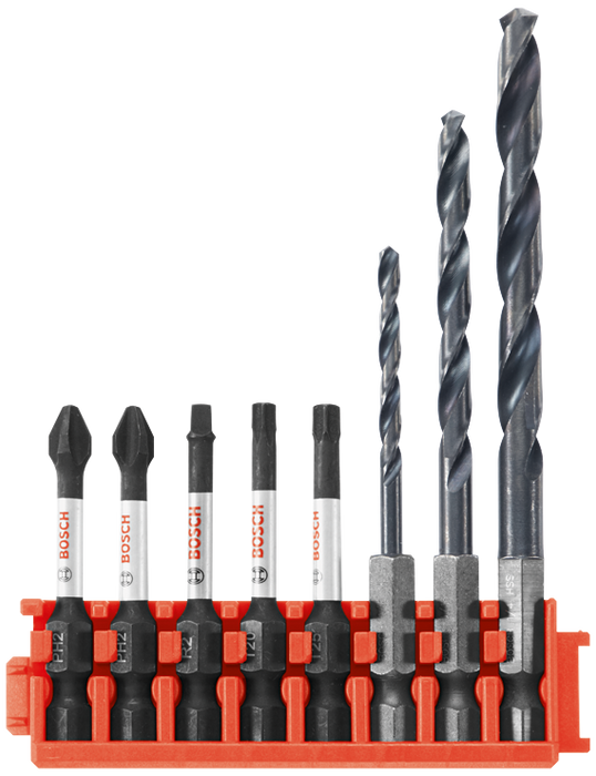 Bosch CCSDDV08 8 pc. Impact Tough Black Oxide Drill and Drive Bits with Clip for Custom Case System