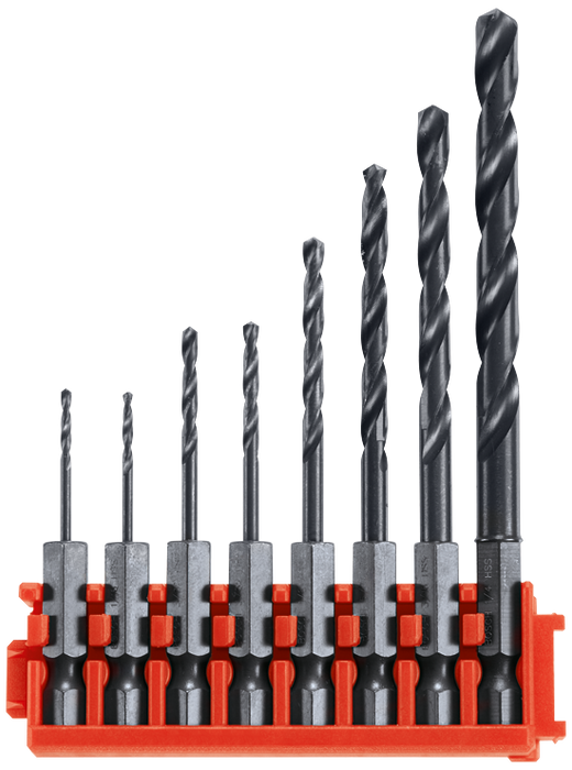 Bosch CCSDV08 8 pc. Impact Tough Black Oxide Drill Bits with Clip for Custom Case System