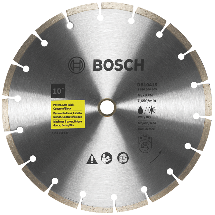 Bosch DB1041S 10 In. Standard Segmented Rim Diamond Blade for Universal Rough Cuts