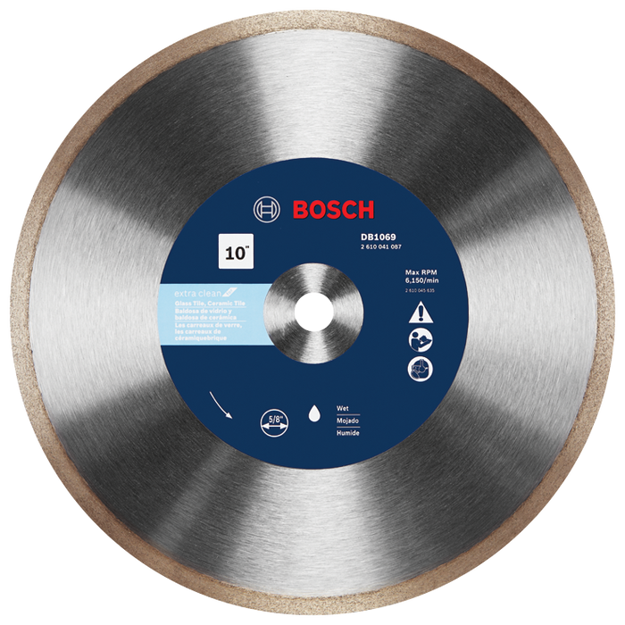 Bosch DB1069 10 In. Rapido Premium Continuous Rim Diamond Blade for Glass Tile