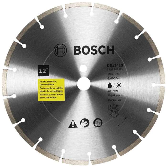 Bosch DB1241S 12 In. Standard Segmented Rim Diamond Blade for Universal Rough Cuts