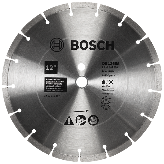 Bosch DB1265S 12 In. Standard Segmented Rim Diamond Blade for Soft Materials