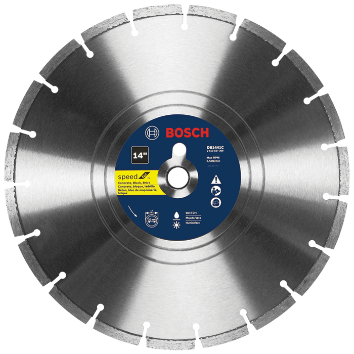 Bosch DB1441C 14 In. Premium Segmented Rim Diamond Blade for Universal Rough Cuts