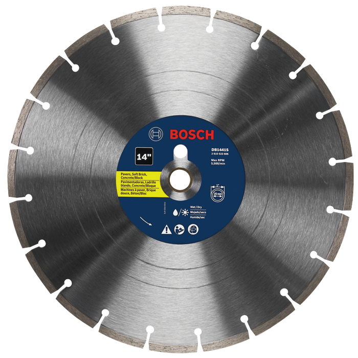 Bosch DB1441S 14 In. Standard Segmented Rim Diamond Blade for Universal Rough Cuts