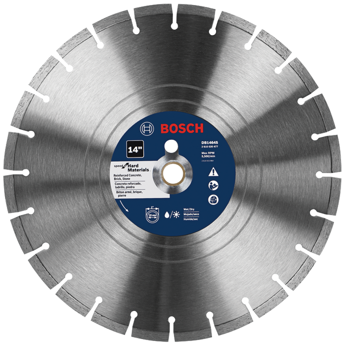 Bosch DB1464S 14 In. Standard Segmented Rim Diamond Blade for Hard Materials