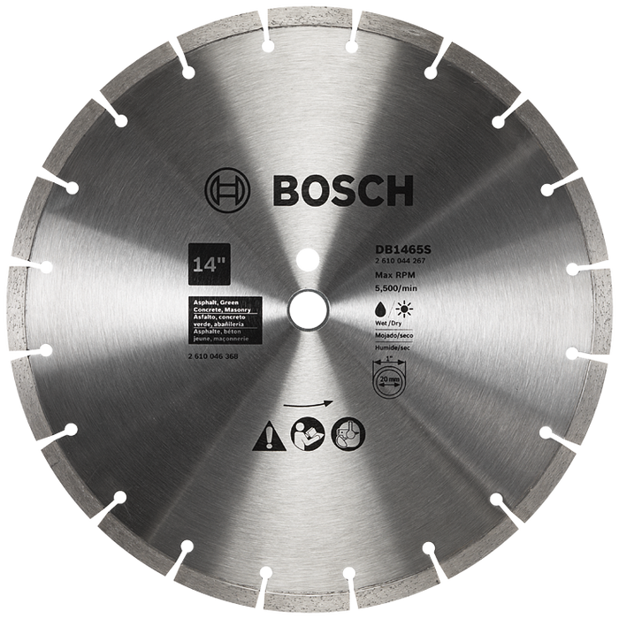 Bosch DB1465S 14 In. Standard Segmented Rim Diamond Blade for Soft Materials