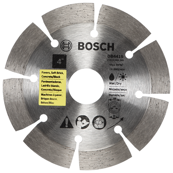 Bosch DB441S 4 In. Standard Segmented Rim Diamond Blade for Universal Rough Cuts