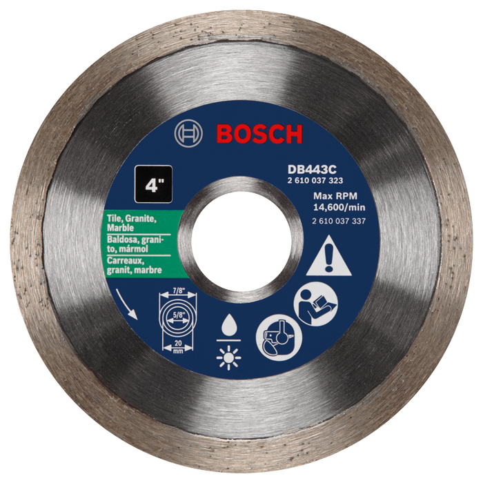 Bosch DB443C 4 In. Premium Continuous Rim Diamond Blade for Clean Cuts