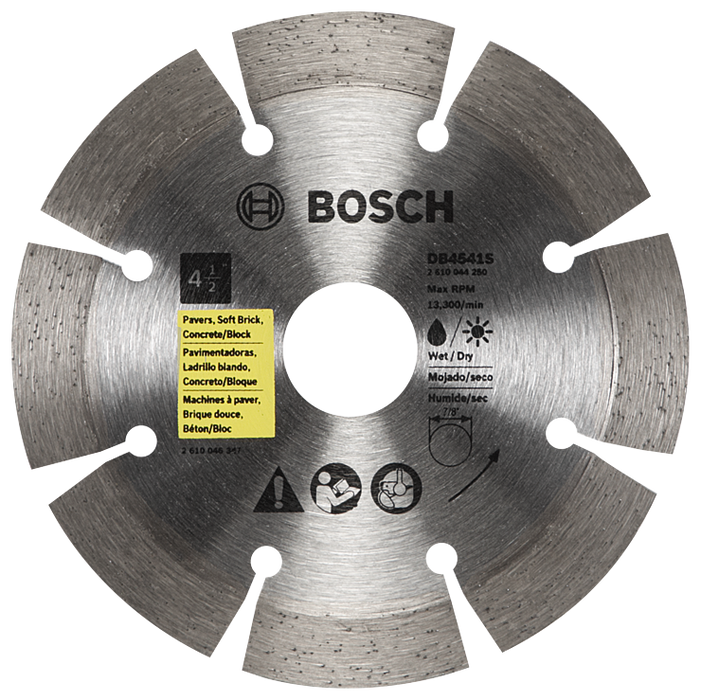 Bosch DB4541S 4-1/2 In. Standard Segmented Rim Diamond Blade for Universal Rough Cuts