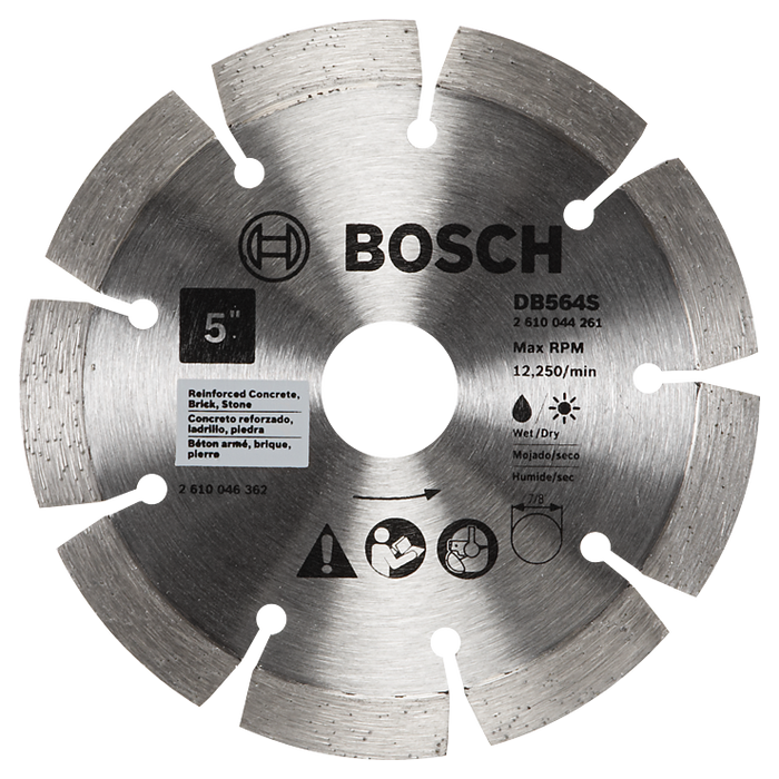 Bosch DB564S 5 In. Standard Segmented Rim Diamond Blade for Hard Materials