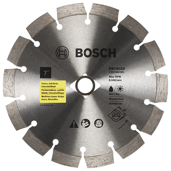 Bosch DB741SD 7 In. Standard Segmented Rim Diamond Blade with DKO for Universal Rough Cuts