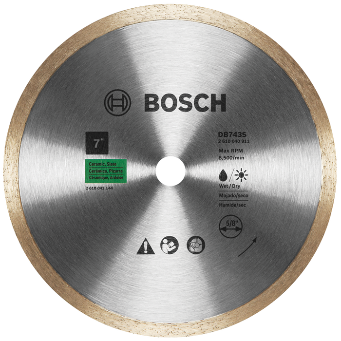 Bosch DB743S 7 In. Standard Continuous Rim Diamond Blade for Clean Cuts