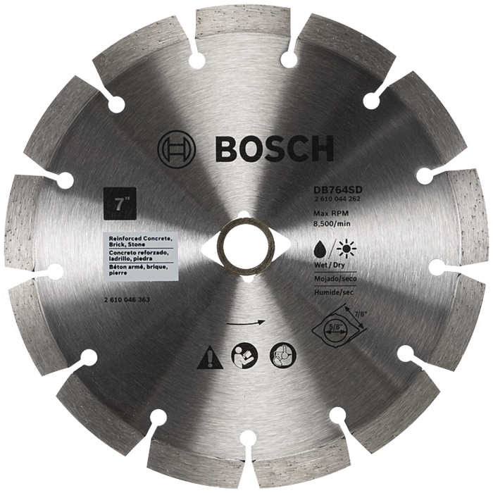 Bosch DB764SD 7 In. Standard Segmented Rim Diamond Blade with DKO for Hard Materials