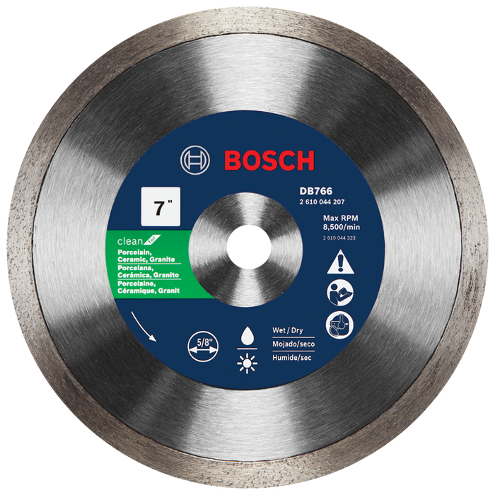 Bosch DB766 7 In. Rapido Premium Continuous Rim Diamond Blade for Porcelain Tile