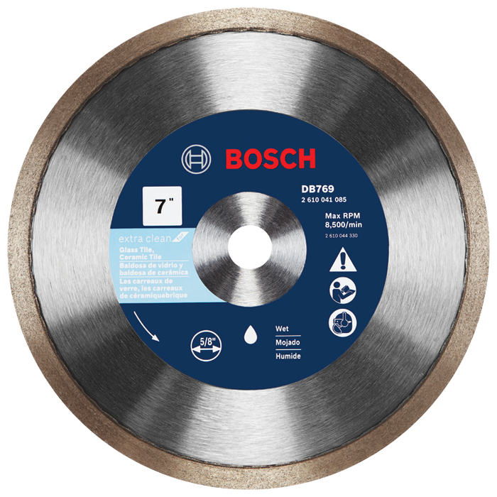 Bosch DB769 7 In. Rapido Premium Continuous Rim Diamond Blade for Glass Tile