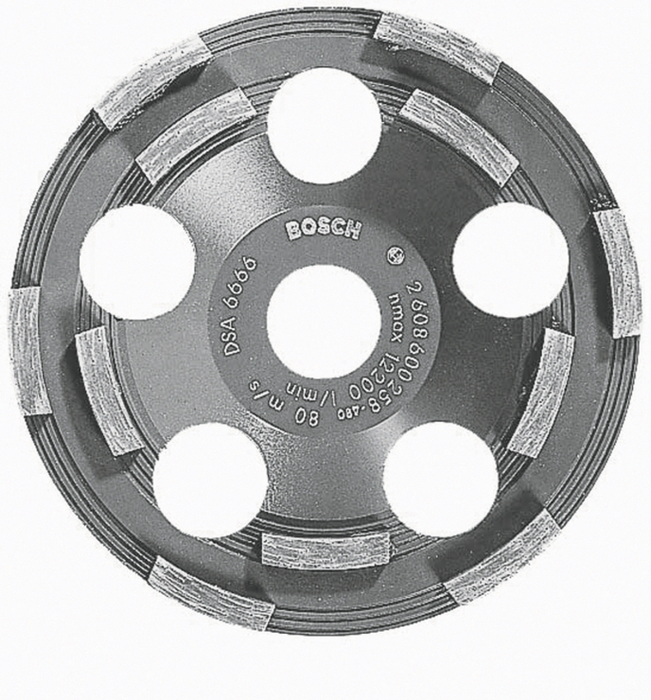 Bosch DC500 5 In. Double Row Segmented Diamond Cup Wheel for Coating Removal