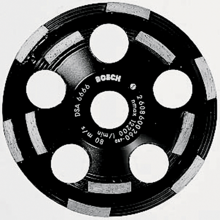 Bosch DC520 5 In. Double Row Segmented Diamond Cup Wheel for Abrasive Materials