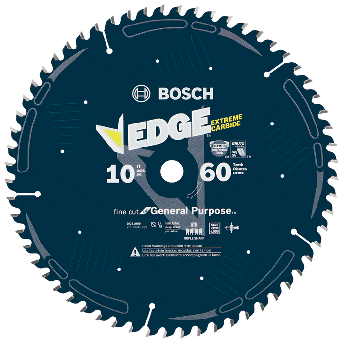 Bosch DCB1060 10 In. 60 Tooth Edge Circular Saw Blade for Fine Finish