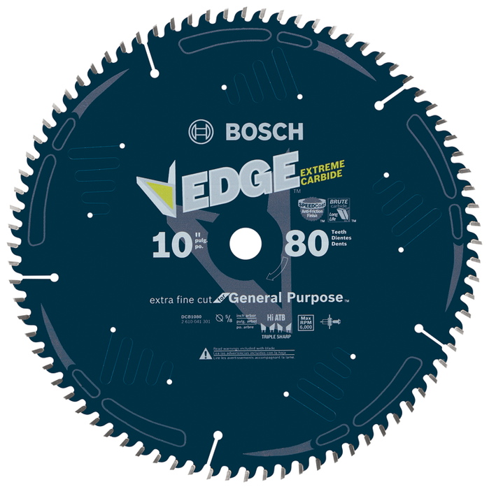 Bosch DCB1080 10 In. 80 Tooth Edge Circular Saw Blade for Extra-Fine Finish