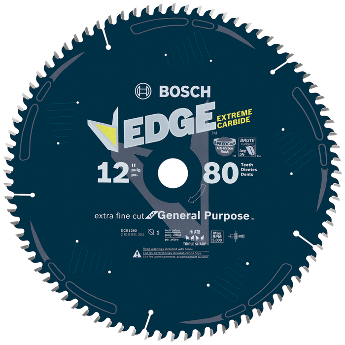 Bosch DCB1280 12 In. 80 Tooth Edge Circular Saw Blade for Extra-Fine Finish