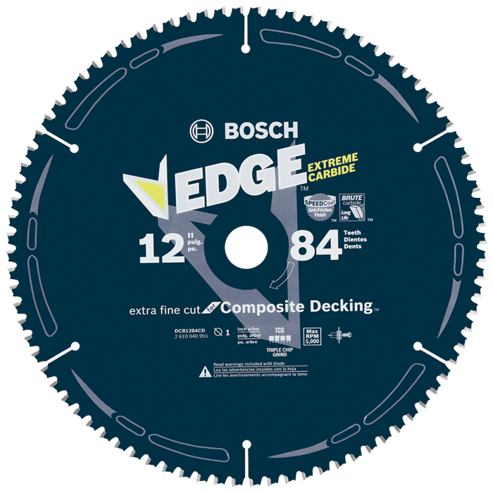 Bosch DCB1284CD 12 In. 84 Tooth Edge Circular Saw Blade for Composite Decking