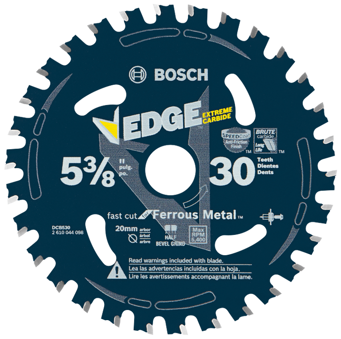 Bosch DCB530 5-3/8 In. 30 Tooth Edge Circular Saw Blade for Ferrous Metal Cutting