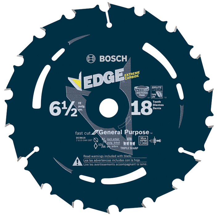 Bosch DCB618 6-1/2 In. 18 Tooth Edge Circular Saw Blade for Fast Cuts