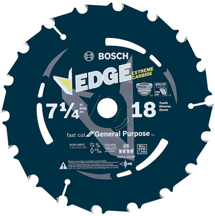 Bosch DCB718B25 25 pc. 7-1/4 In. 18 Tooth Edge Portable Saw Blades Fast Cut (Bulk)