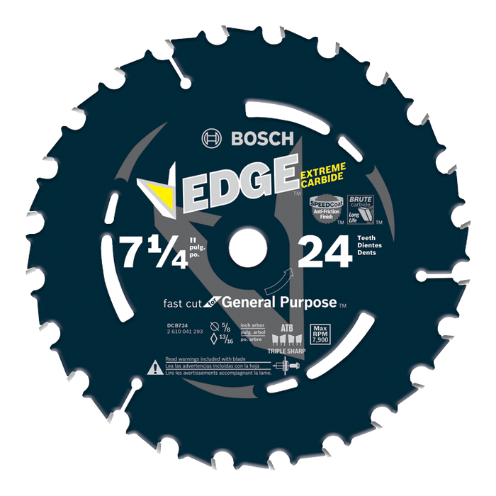 Bosch DCB724 7-1/4 In. 24 Tooth Edge Circular Saw Blade for Framing