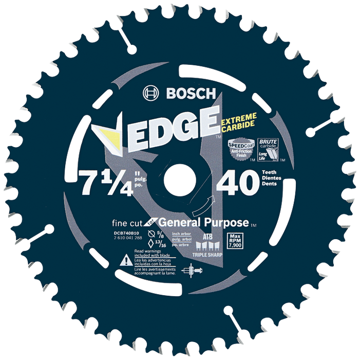 Bosch DCB740B10 10 pc. 7-1/4 In. 40 Tooth Edge Circular Saw Blades for Fine Finish (Bulk)