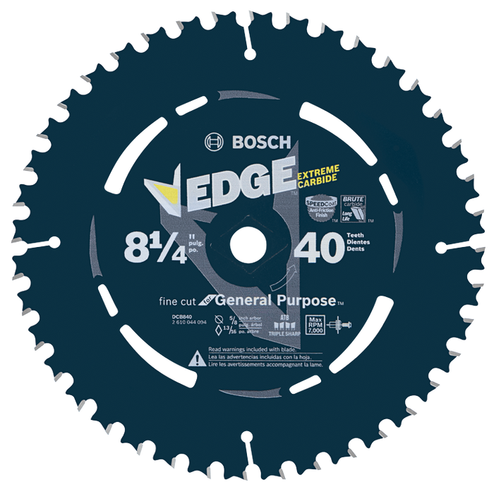 Bosch DCB840 8-1/4 In. 40 Tooth Edge Circular Saw Blade for Fine Finish