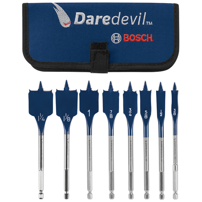 Bosch DSB5008P 8 pc. Daredevil Standard Spade Bit Set with Pouch