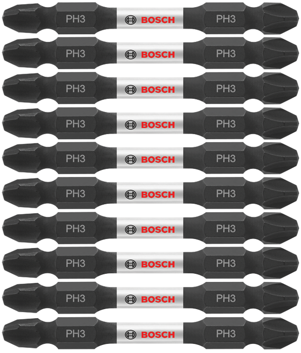 Bosch ITDEPH325B 10 pc. Impact Tough 2.5 In. Phillips #3 Double-Ended Bits (Bulk Pack)